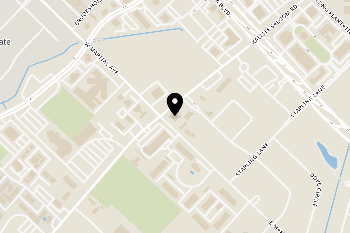 Map showing the location of Athena's Express on 2133 Kaliste Saloom Rd in Lafayette